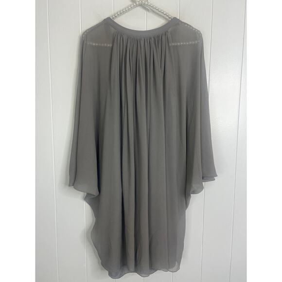 Diane Von Furstenberg Fleurette Silk Dress Size 4 Women‎ Sheer Dove Gray - Picture 8 of 10